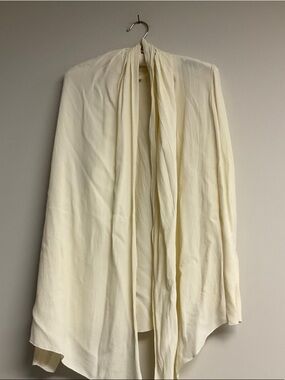 J. Jill Cream Open Front Draped Cardigan